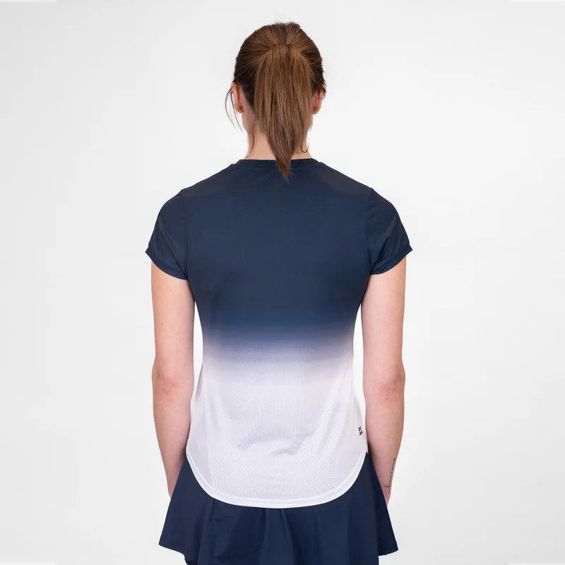 Crew Gradiant T-Shirt Damen-Dunkelblau,Weiß
