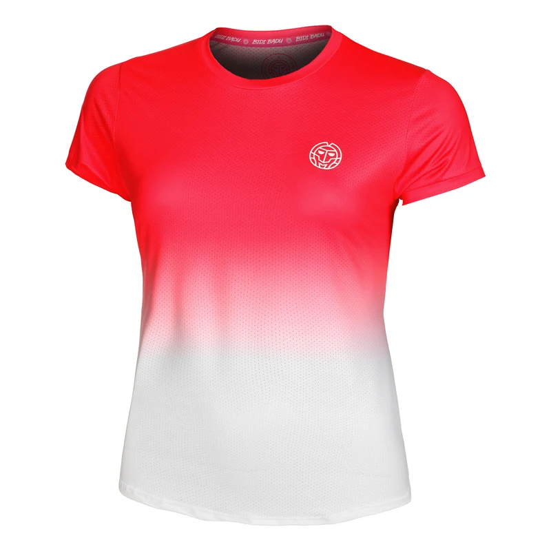 Crew Gradiant T-Shirt Damen-Rot,Weiß