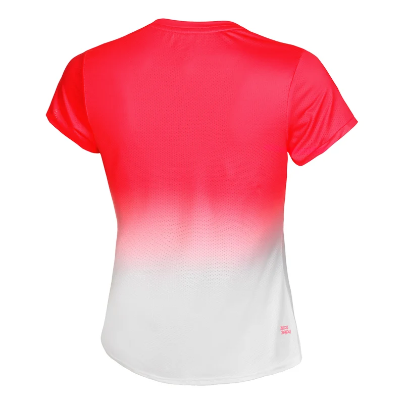 Crew Gradiant T-Shirt Damen-Rot,Weiß
