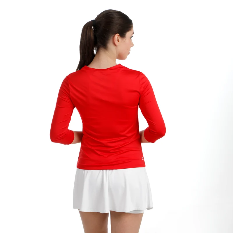 Crew 2.0 V-Neck Longsleeve Damen-rot