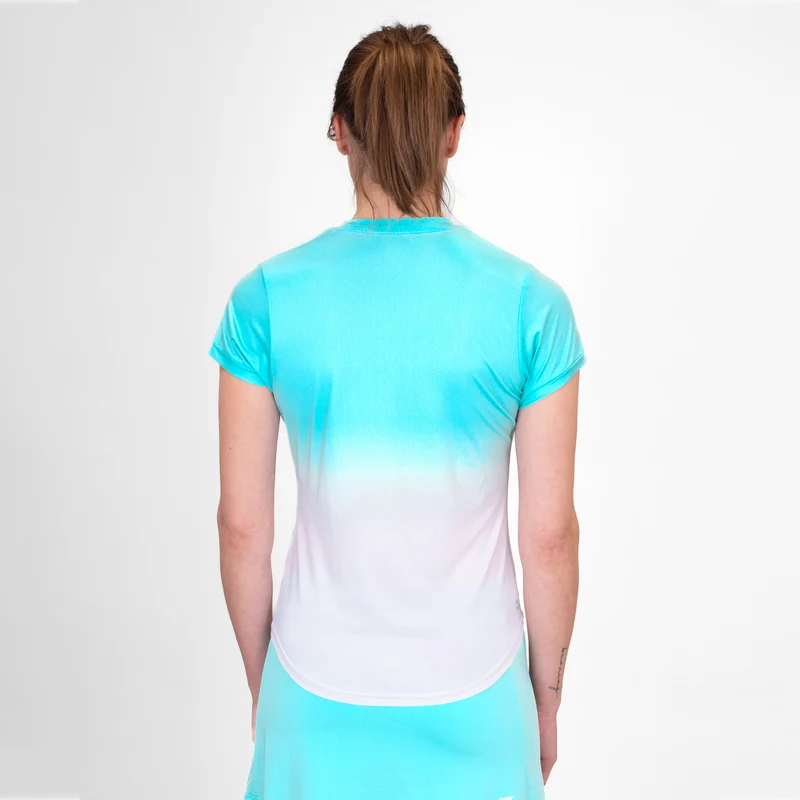 Crew Gradiant T-Shirt Damen-Türkis,Weiß